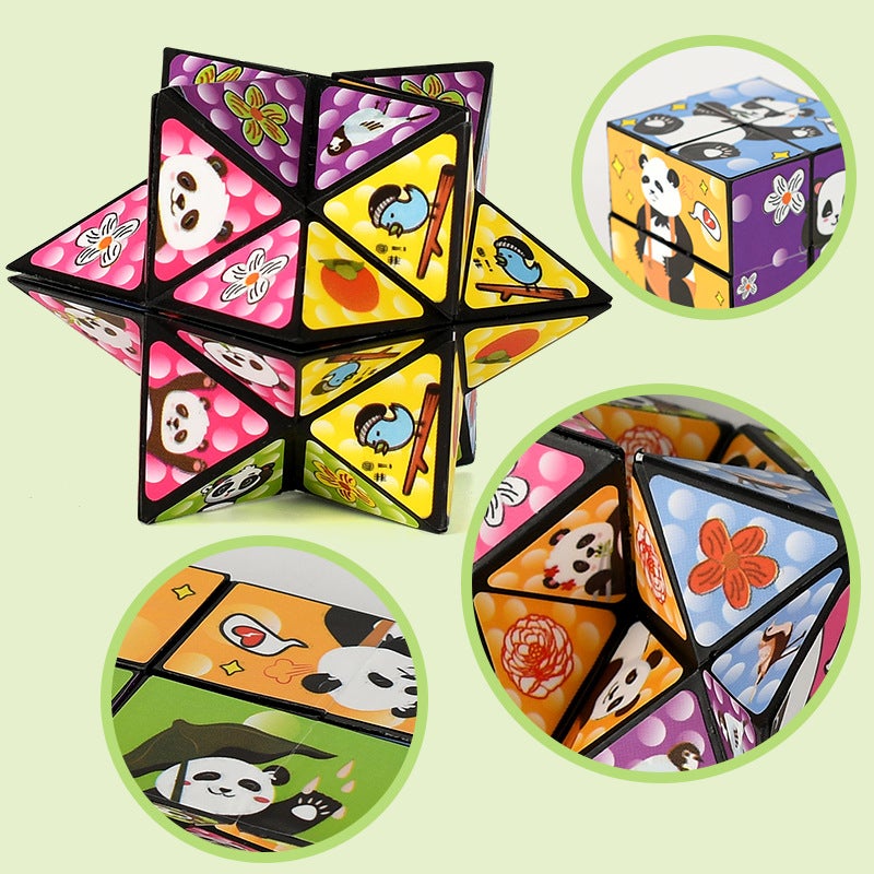 Shake The Same Panda Three-Dimensional Magic Cube Infinite 3D Magic Cube Explosion Decompression Children'S Educational Toys - Image 5